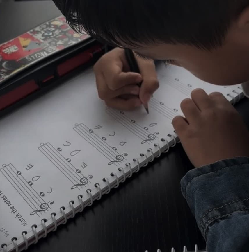Student practicing music at North Music Academy